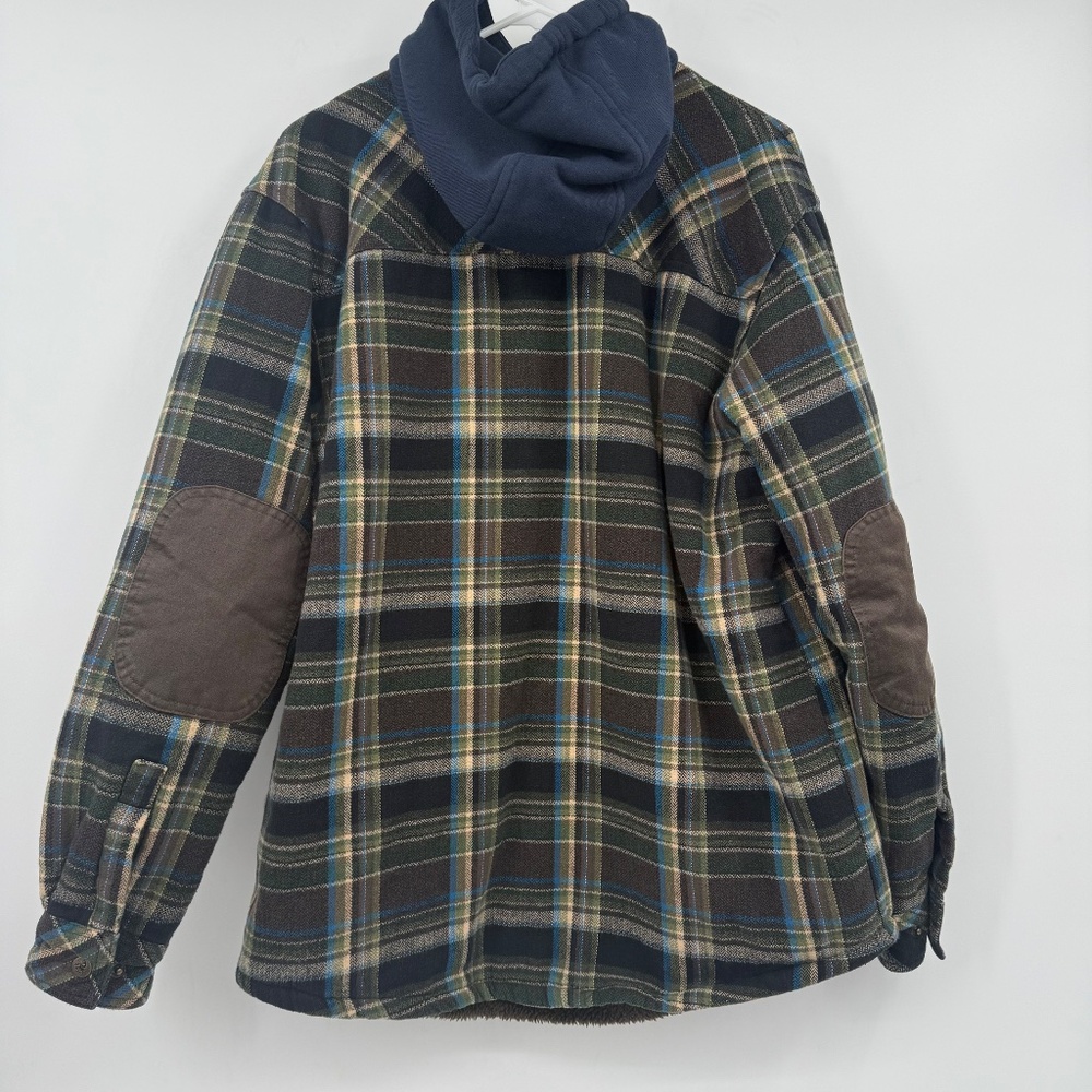 Legendary Whitetails Jacket Men Large Plaid Fur Lined Hooded Button Up Coat - Picture 7 of 16